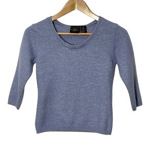 Tailor B Moss Angora Wool Blend Sweater Womens Size S Metallic Shimmer Spring